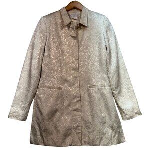 Vintage Gantos Womens Brocade Coat Blazer Jacket Size 6 Gold Metallic Preppy